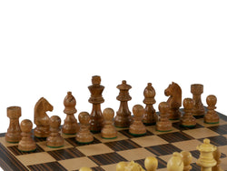 Chess Set - Sheesham/Boxwood German Knight on Ebony/Maple Chess Board (ONLINE ORDER ONLY)