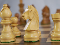 Chess Set - Sheesham/Boxwood German Knight on Walnut & Maple Veneer Board (ONLINE ORDER ONLY)