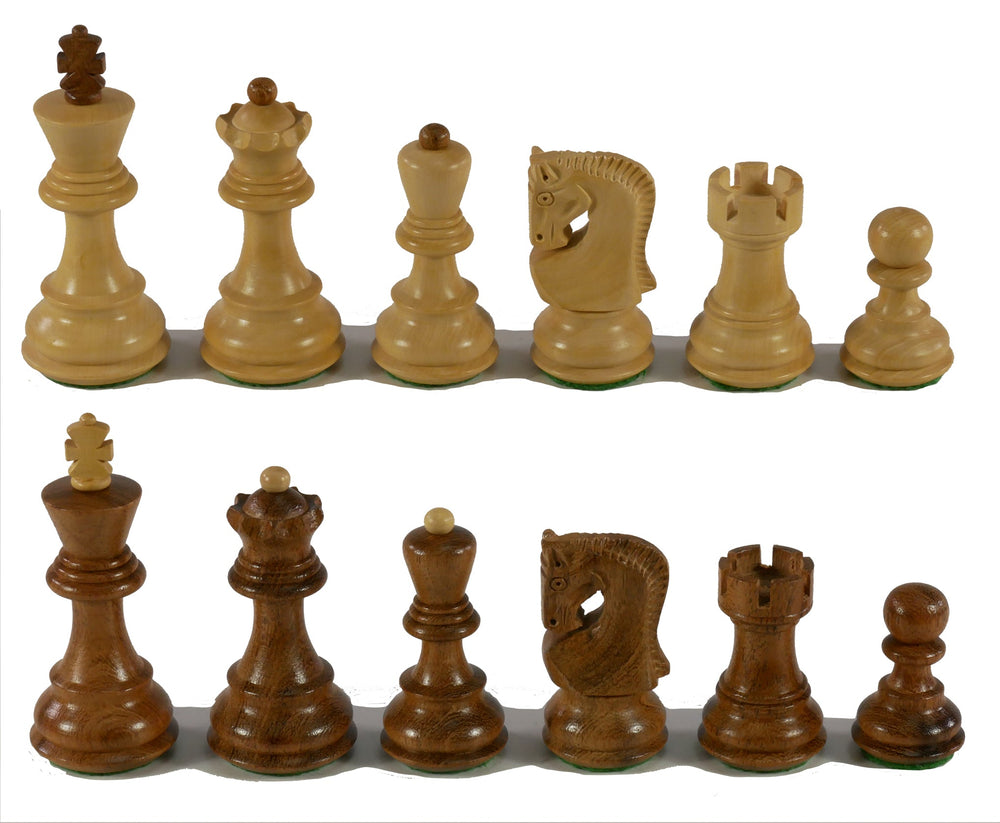 Chess Pieces - 3" Sheesham/Boxwood with Opposite Tops (ONLINE ORDER ONLY)