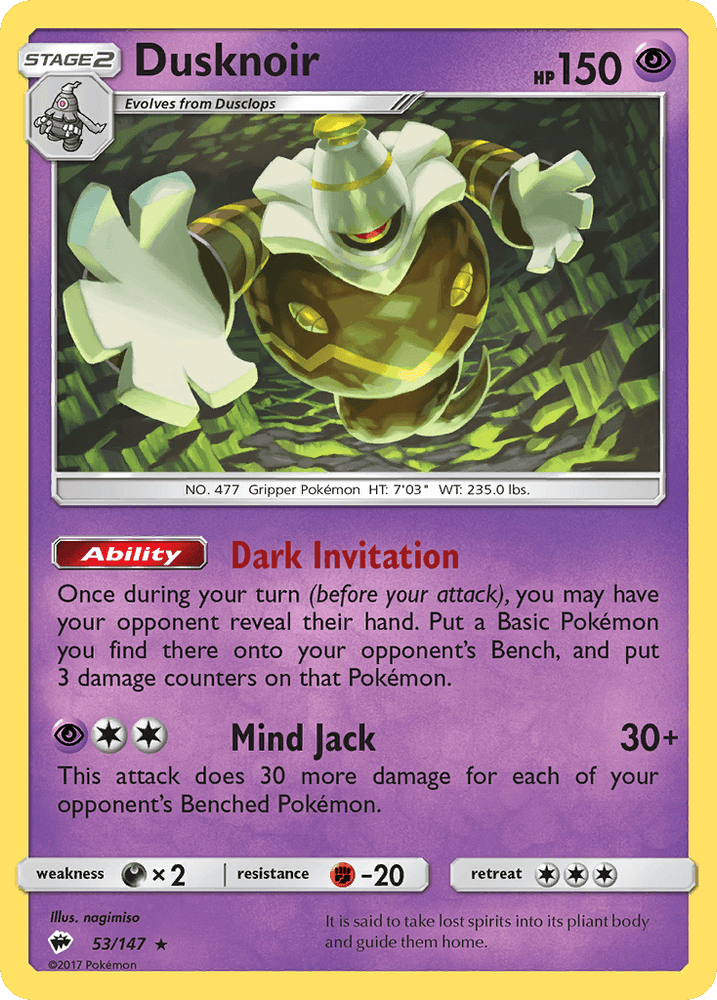 Dusknoir (53/147) [Sun & Moon: Burning Shadows] (Online Only)