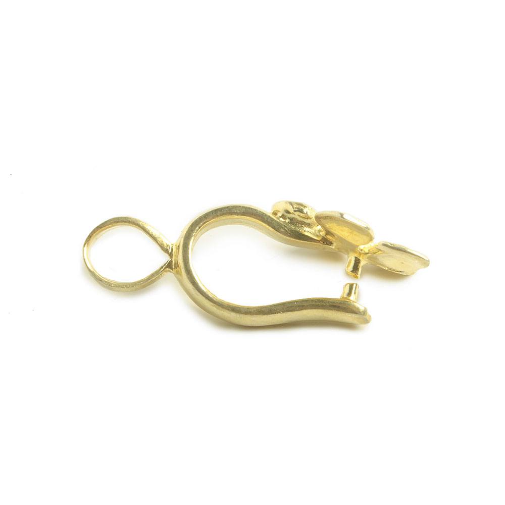 30x13mm Vermeil Forget Me Not Flower Pinch Bail 1 Finding (ONLINE ORDER ONLY)