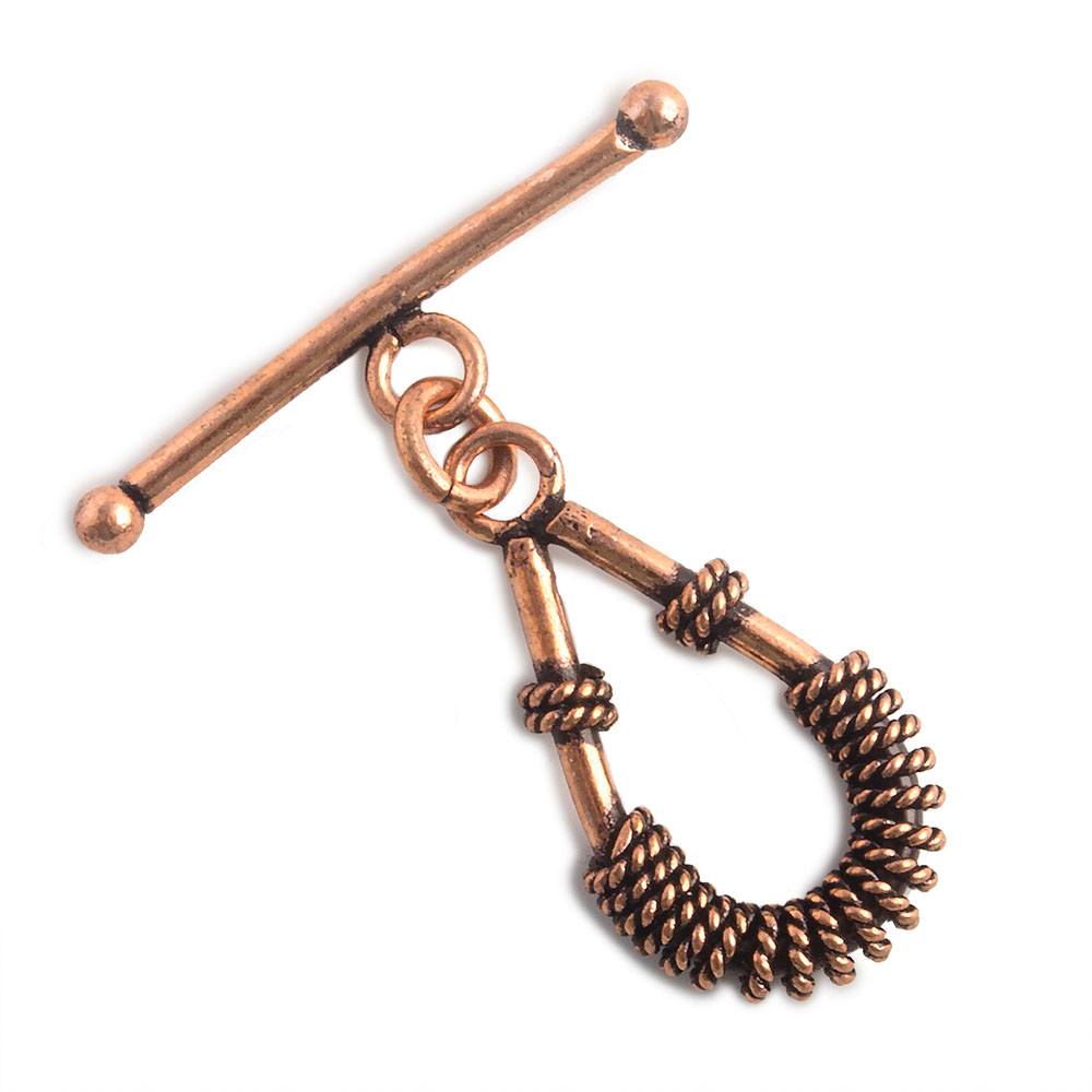 30x15mm Copper Toggle Twisted Wire Wrapped Pear (ONLINE ORDER ONLY)