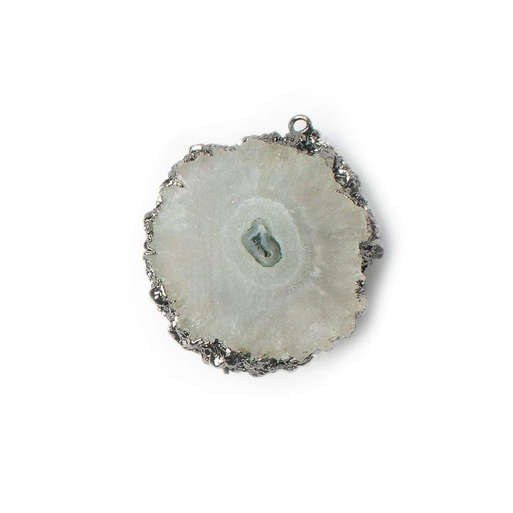 30x27mm Black Gold Leafed Solar Quartz Slice Focal Bead 1 piece (ONLINE ORDER ONLY)