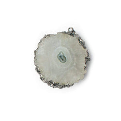 30x27mm Black Gold Leafed Solar Quartz Slice Focal Bead 1 piece (ONLINE ORDER ONLY)