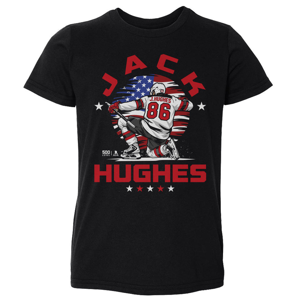 Jack Hughes New Jersey USA Flag Celebration WHT (ONLINE ORDER ONLY)