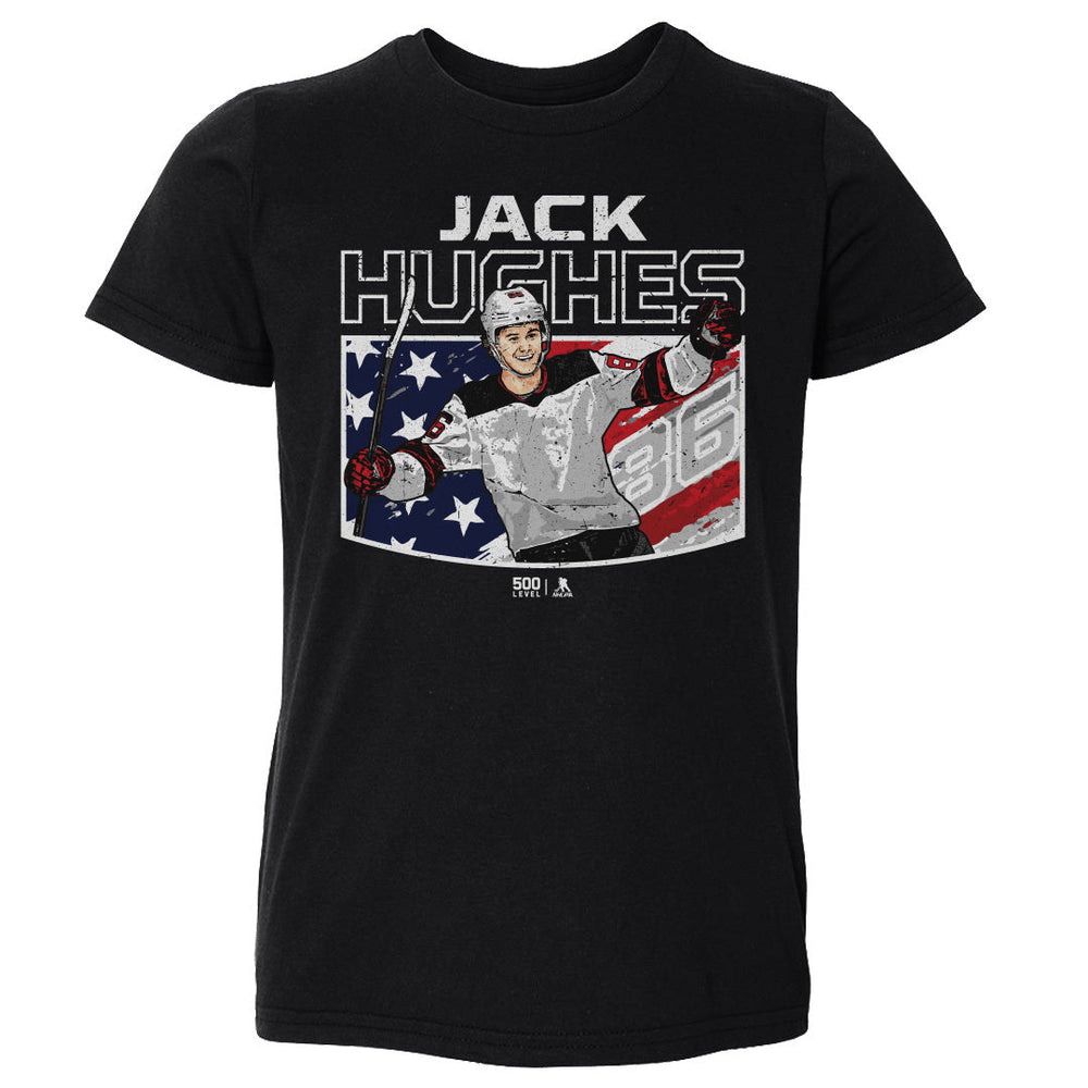 Jack Hughes New Jersey American Flag WHT (ONLINE ORDER ONLY)