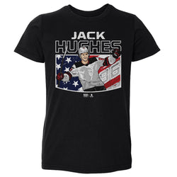 Jack Hughes New Jersey American Flag WHT (ONLINE ORDER ONLY)