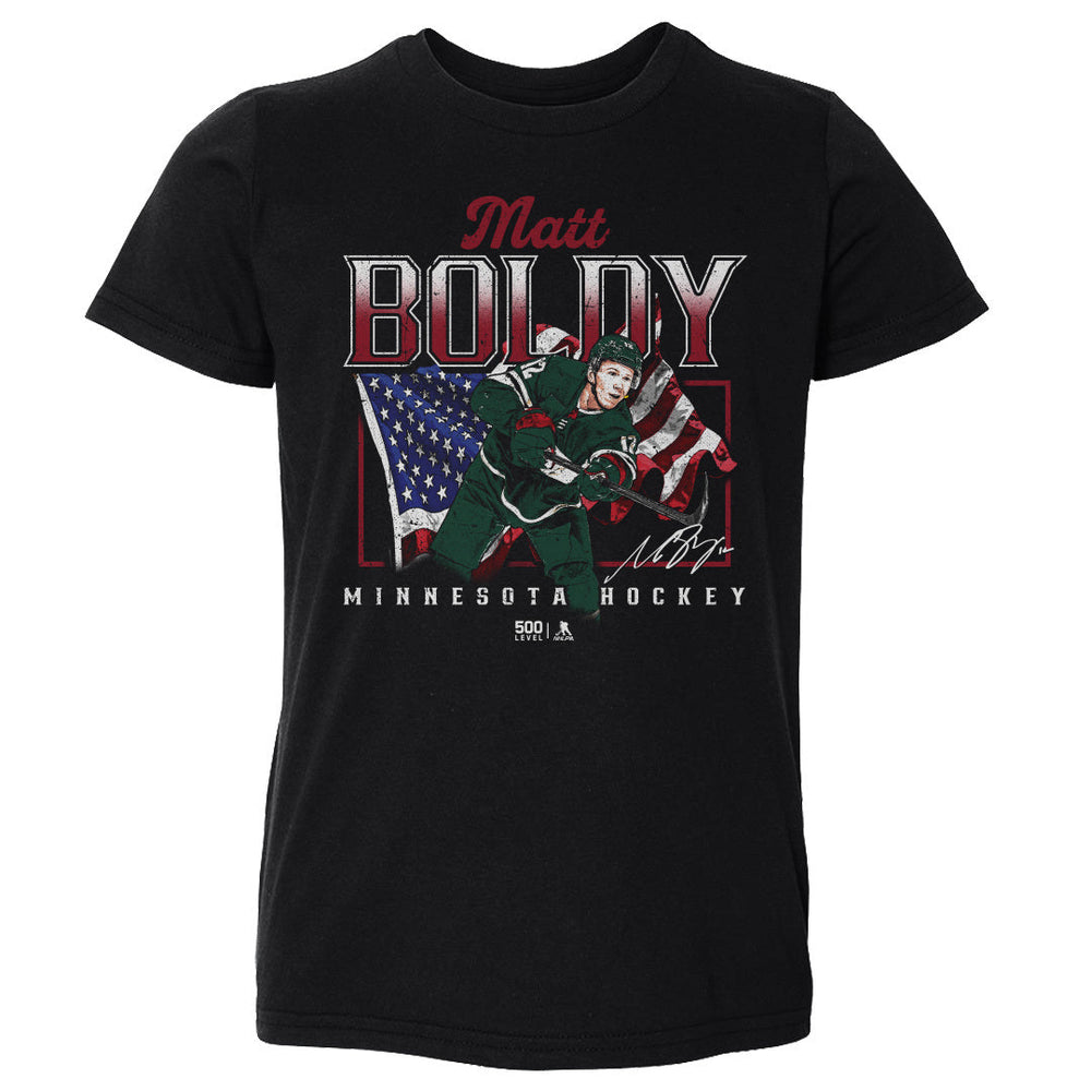 Matt Boldy Minnesota USA Flag WHT (ONLINE ORDER ONLY)