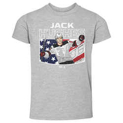 Jack Hughes New Jersey American Flag WHT (ONLINE ORDER ONLY)
