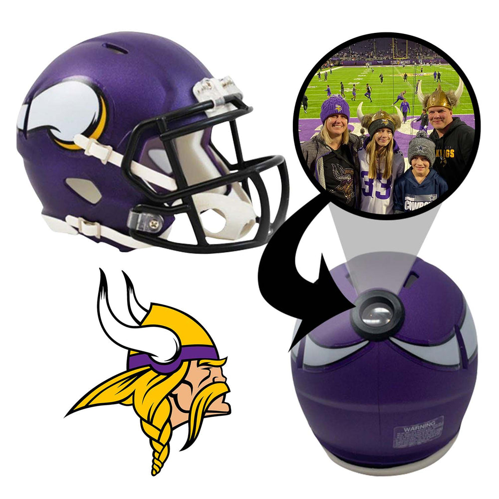 Minnesota Vikings NFL Mini Helmet - Picture Inside (Online Order Only) (ONLINE ORDER ONLY)