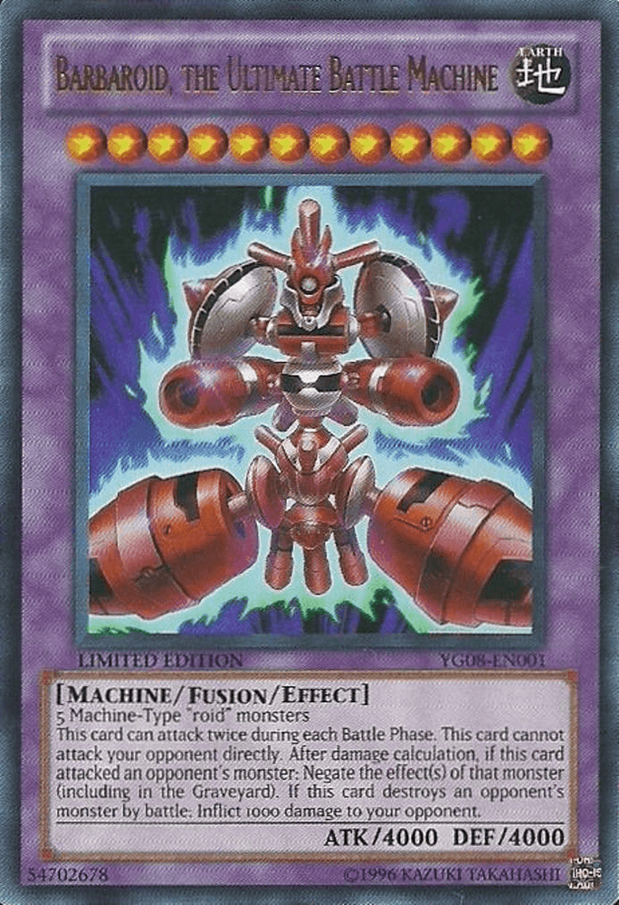 Barbaroid, the Ultimate Battle Machine [YG08-EN001] Ultra Rare (ONLINE ORDER ONLY)