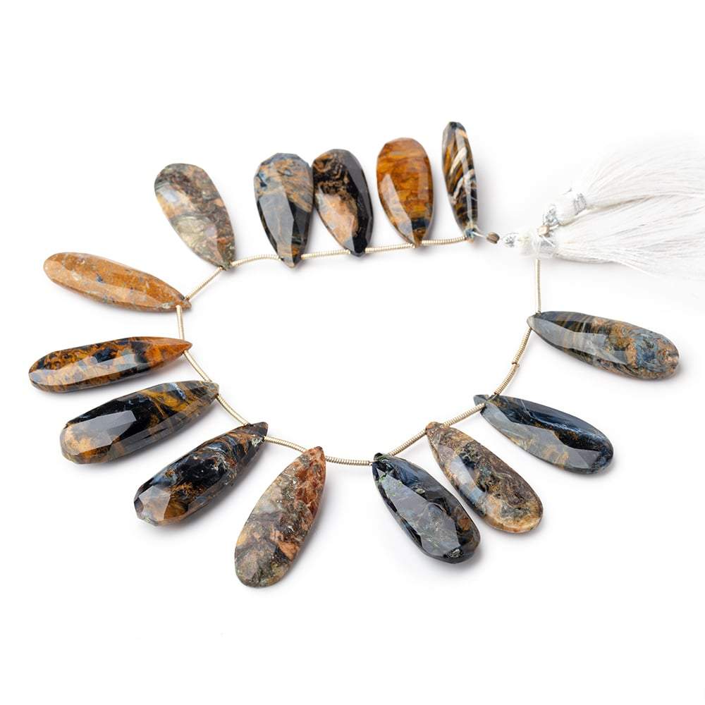 31x12-36x12mm Pietersite Faceted Pear Beads 7 inch 14 pieces (ONLINE ORDER ONLY)