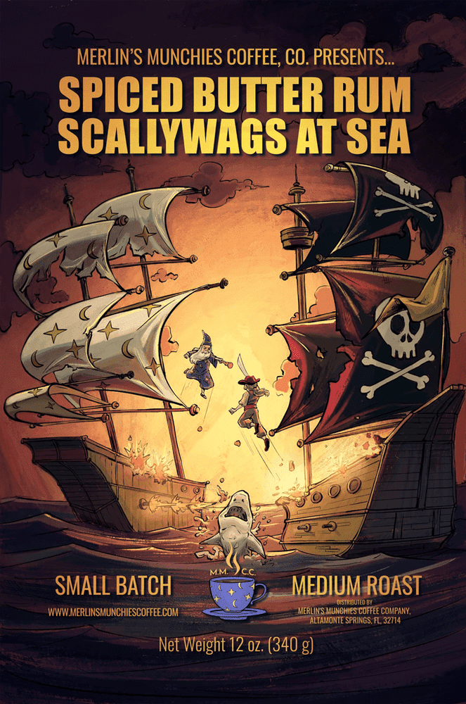 DECAF Scallywags at Sea (Spiced Butter Rum) 12 oz (ONLINE ORDER ONLY)