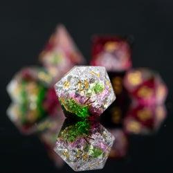 Watermelon Shattered Glass Dice Set (ONLINE ORDER ONLY)