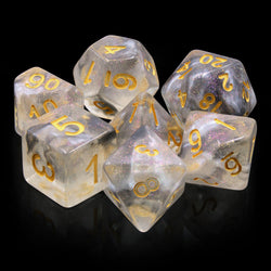 Sky Haze: Clear w/Purple Glitter Iridescent Effect 7-Dice Set (Online Only)