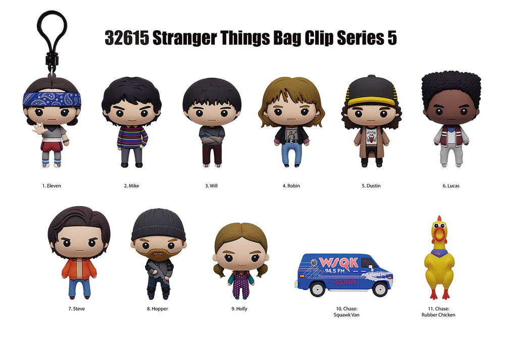 Stranger Things 3D Foam Bag Clip, Series 5 (ONLINE ORDER ONLY)