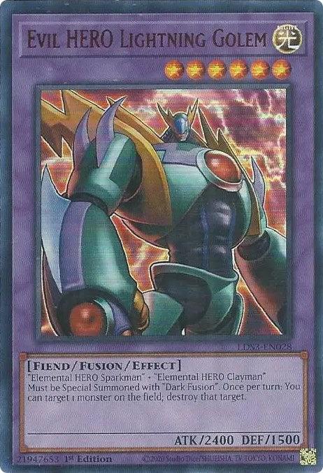 Evil HERO Lightning Golem (Red) [LDS3-EN028] Ultra Rare (ONLINE ORDER ONLY)
