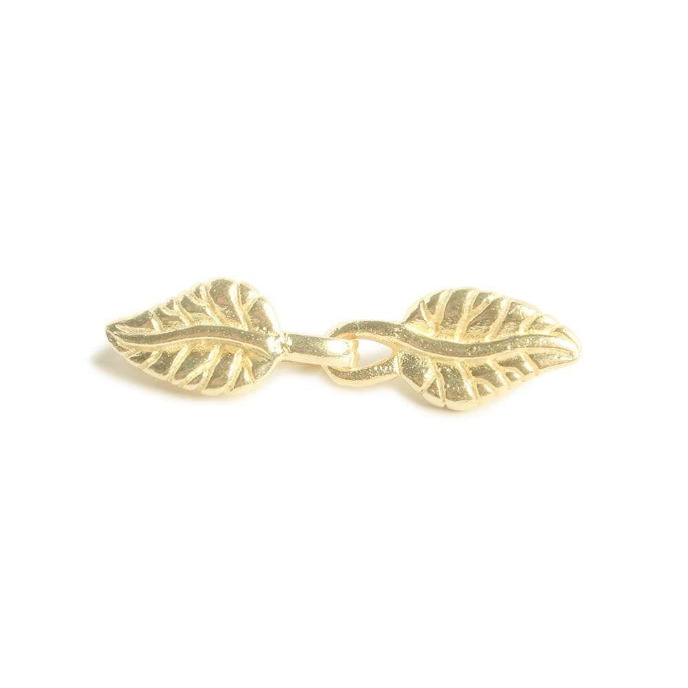 32x7mm Vermeil Leaf Hook Clasp 1 piece (ONLINE ORDER ONLY)