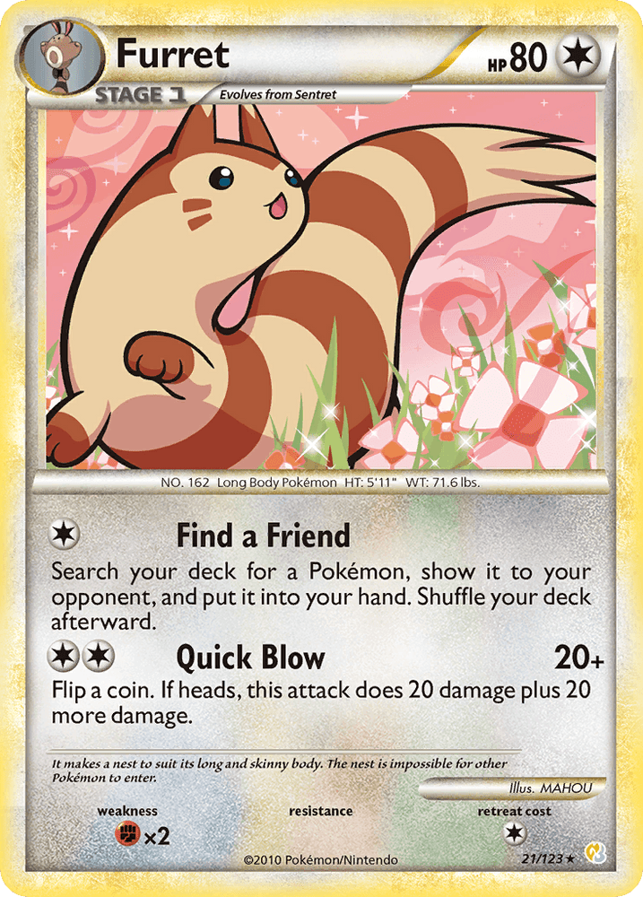 Furret (21/123) [HeartGold & SoulSilver: Base Set] (Online Only)