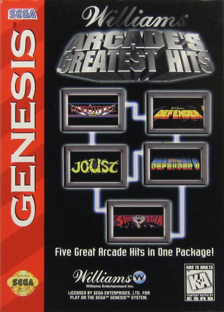 Williams Arcade's Greatest Hits (Sega Genesis) (ONLINE ORDER ONLY)