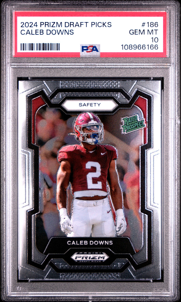 Graded 2024 Panin Prizm Draft Picks Caleb Downs #186 Rookie RC Football Card PSA 10 Gem Mint (ONLINE ORDER ONLY)