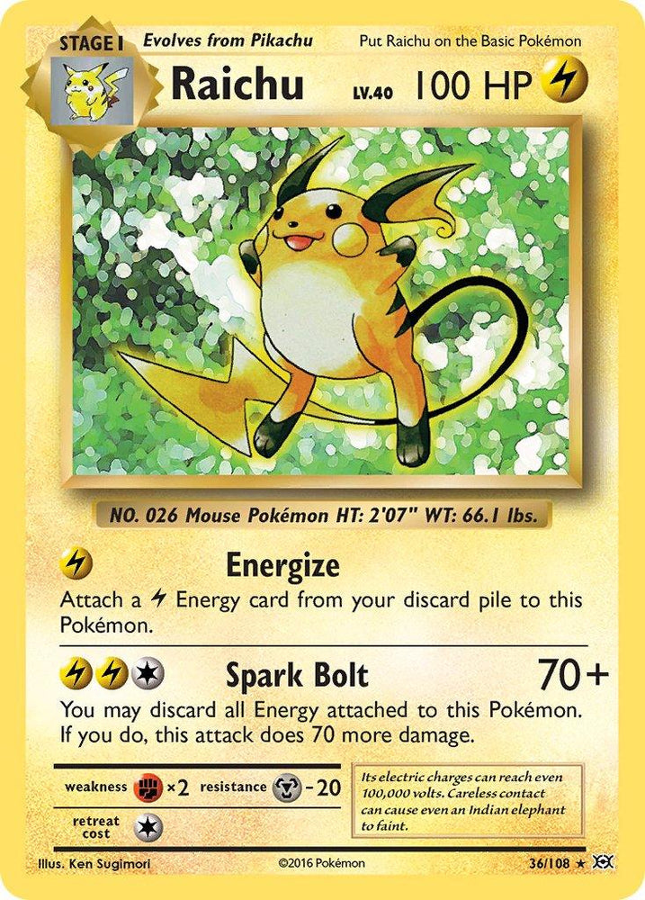 Raichu (36/108) (Theme Deck Exclusive) [XY: Evolutions] (Online Only)