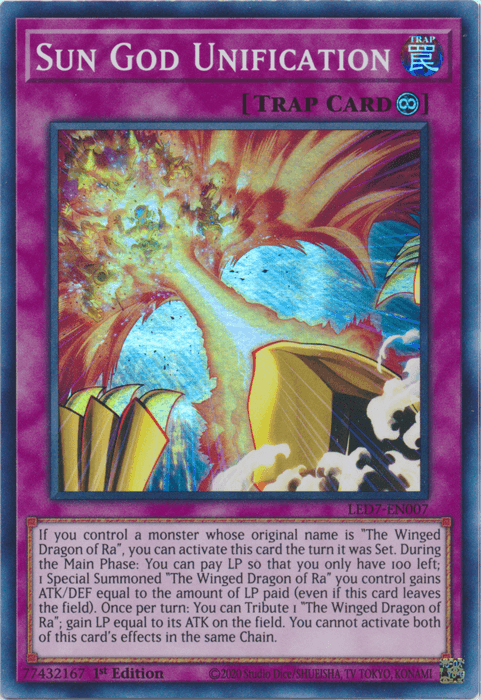 Sun God Unification [LED7-EN007] Super Rare (ONLINE ORDER ONLY)
