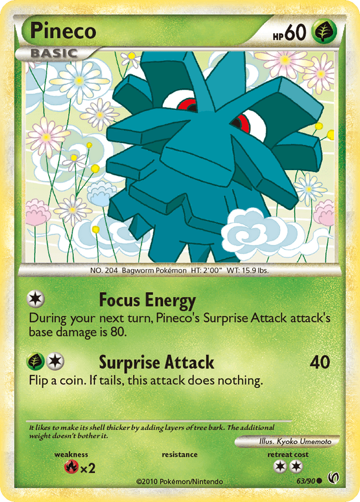 Pineco (63/90) [HeartGold & SoulSilver: Undaunted] (Online Only)