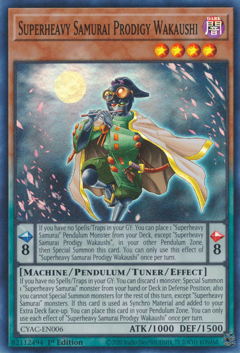 Superheavy Samurai Prodigy Wakaushi [CYAC-EN006] Super Rare (ONLINE ORDER ONLY)