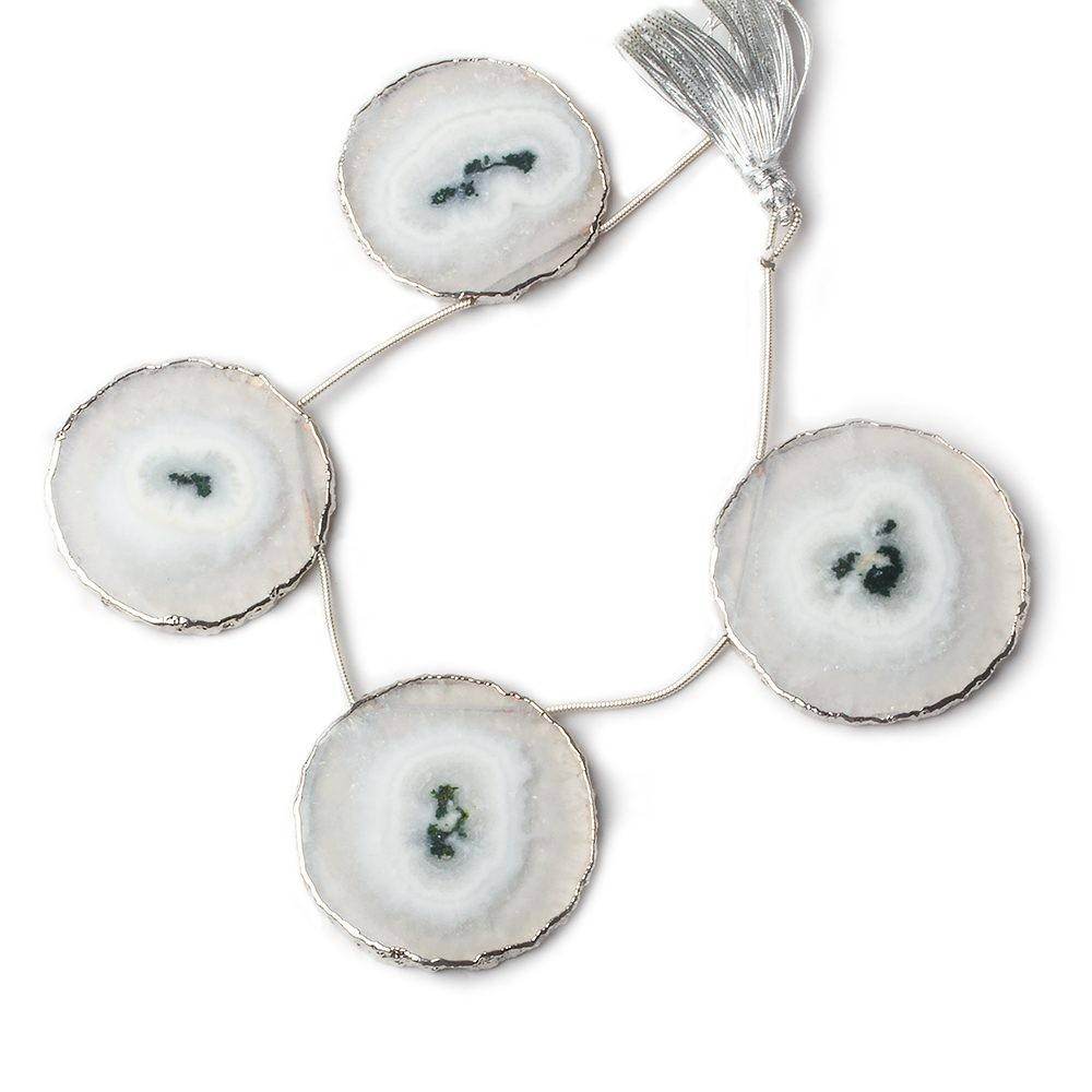 33x33-40x40mm Silver Leafed Solar Quartz Slices AAA Grade 4 pieces (ONLINE ORDER ONLY)