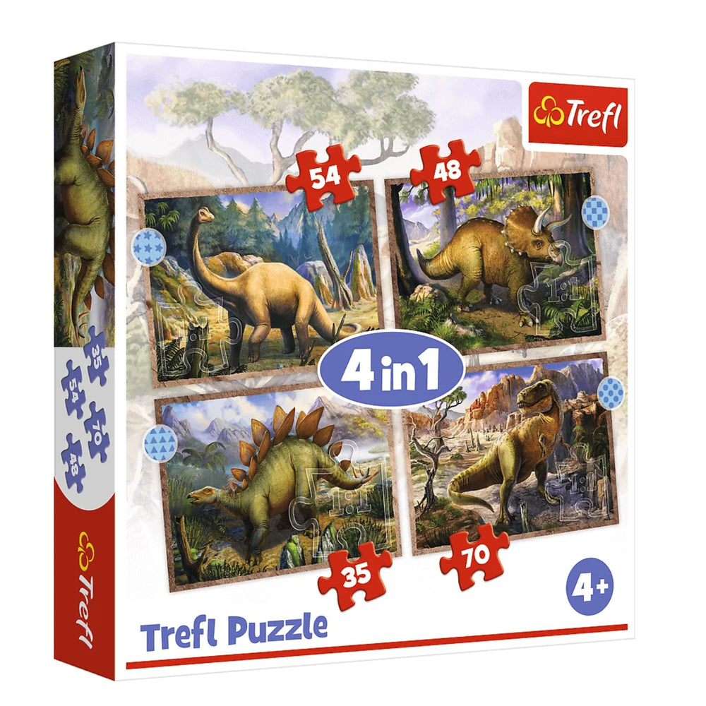 Trefl Preschool 4 in 1 Puzzle - Interesting Dinosaurs (ONLINE ORDER ONLY)