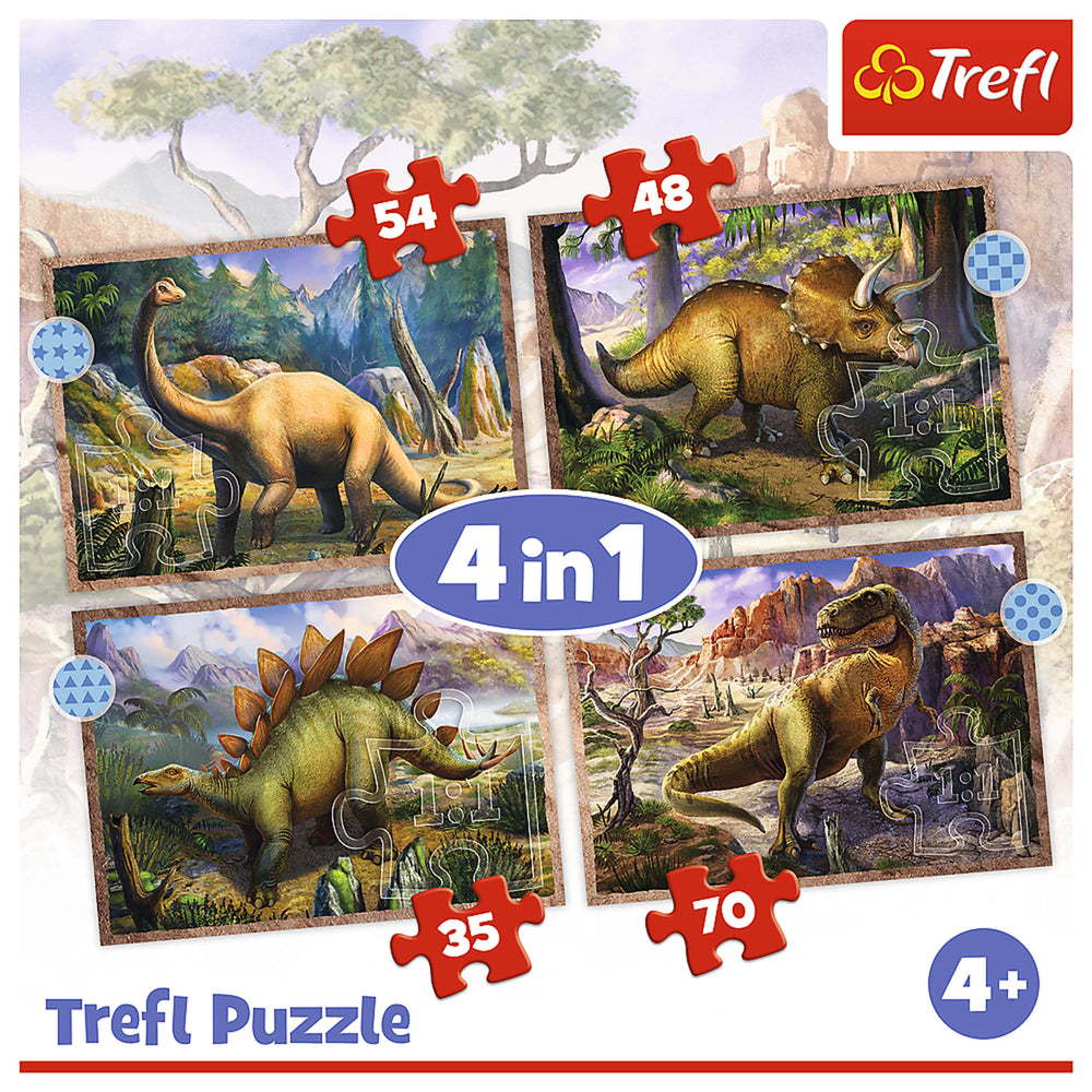 Trefl Preschool 4 in 1 Puzzle - Interesting Dinosaurs (ONLINE ORDER ONLY)