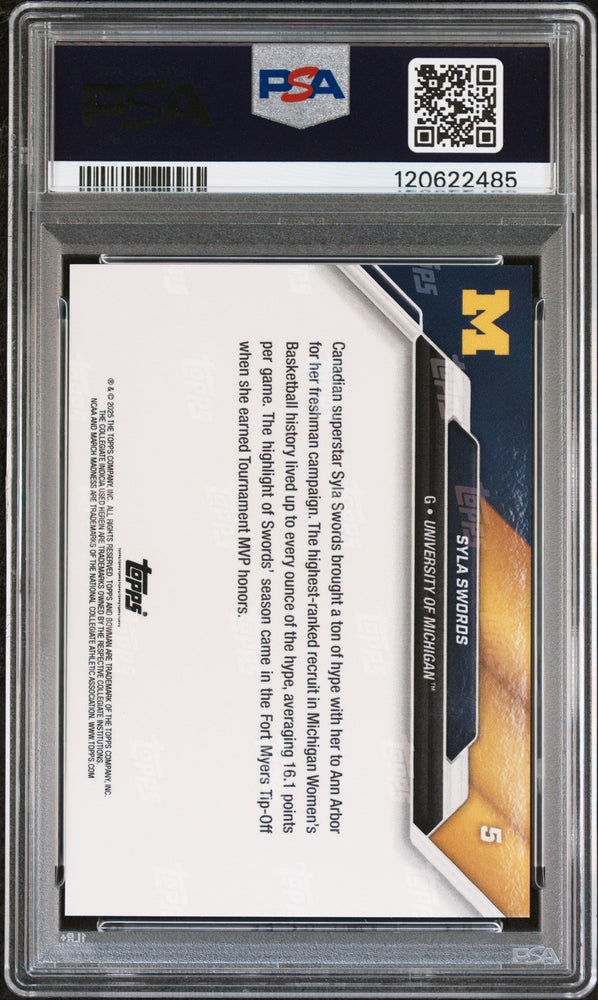 Graded 2025 Topps Bowman U Now Syla Swords #5 March Madness Rookie RC Basketball Card PSA 10 Gem Mint (ONLINE ORDER ONLY)