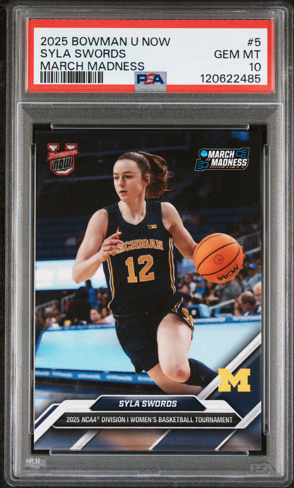 Graded 2025 Topps Bowman U Now Syla Swords #5 March Madness Rookie RC Basketball Card PSA 10 Gem Mint (ONLINE ORDER ONLY)