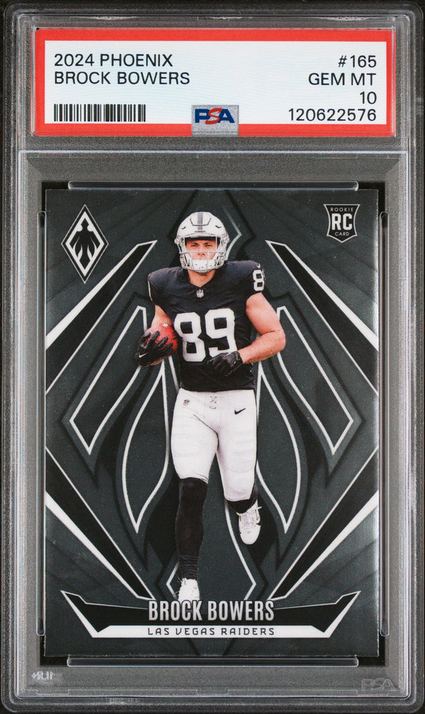 Graded 2024 Panini Phoenix Brock Bowers #165 Rookie RC Football Card PSA 10 Gem Mint (ONLINE ORDER ONLY)