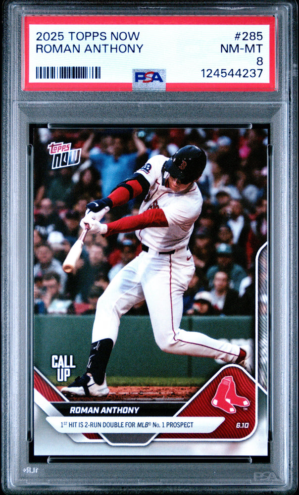 Graded 2025 Topps Now Roman Anthony #285 Rookie RC Baseball Card PSA 8 Near Mint (ONLINE ORDER ONLY)