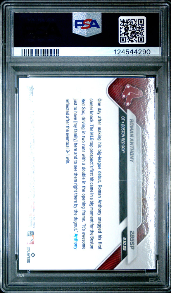 Graded 2025 Topps Now Roman Anthony #285SP Rookie RC Baseball Card PSA 9 Mint (ONLINE ORDER ONLY)