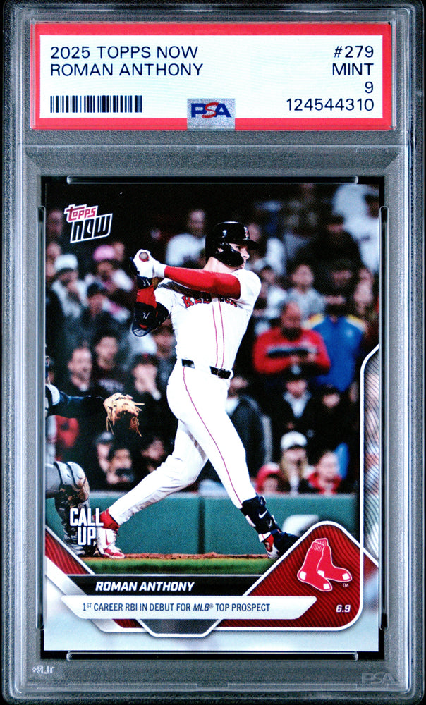 Graded 2025 Topps Now Roman Anthony #279 Rookie RC Baseball Card PSA 9 Mint (ONLINE ORDER ONLY)
