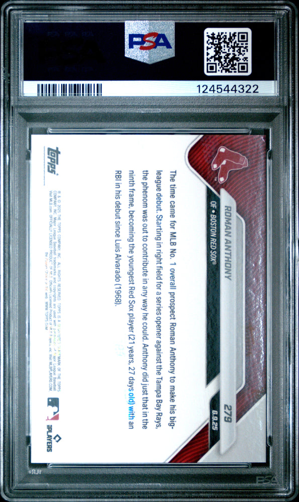 Graded 2025 Topps Now Roman Anthony #279 Rookie RC Baseball Card PSA 8 Near Mint (ONLINE ORDER ONLY)