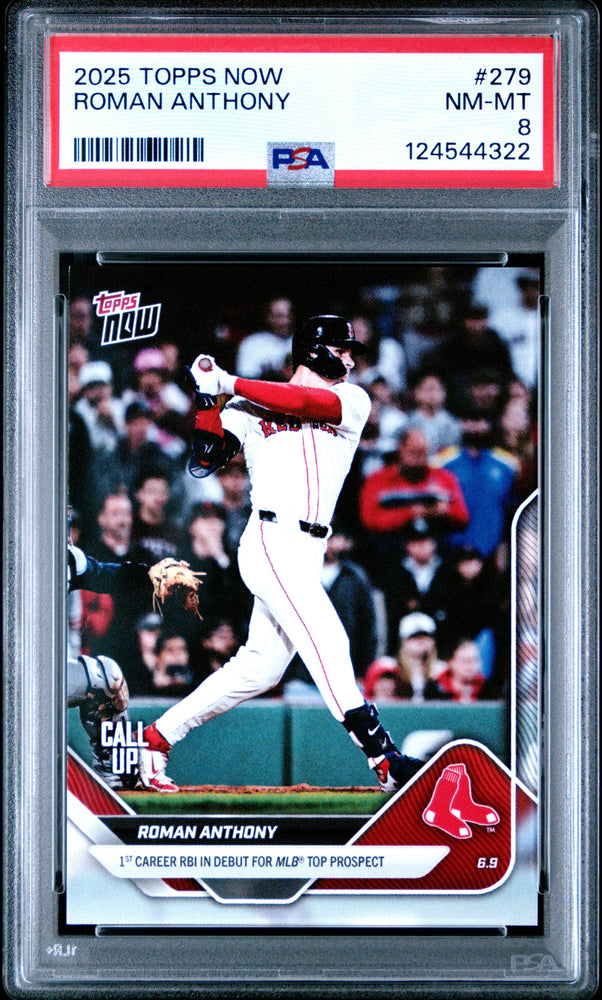 Graded 2025 Topps Now Roman Anthony #279 Rookie RC Baseball Card PSA 8 Near Mint (ONLINE ORDER ONLY)