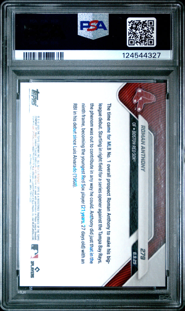 Graded 2025 Topps Now Roman Anthony #279 Gold Foil /50 Rookie RC Baseball Card PSA 9 Mint (ONLINE ORDER ONLY)
