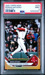 Graded 2025 Topps Now Roman Anthony #279 Gold Foil /50 Rookie RC Baseball Card PSA 9 Mint (ONLINE ORDER ONLY)