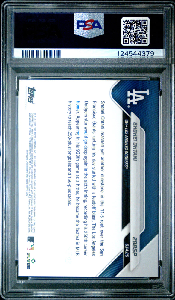 Graded 2025 Topps Now Shohei Ohtani #298SP Baseball Card PSA 10 Gem Mint (ONLINE ORDER ONLY)