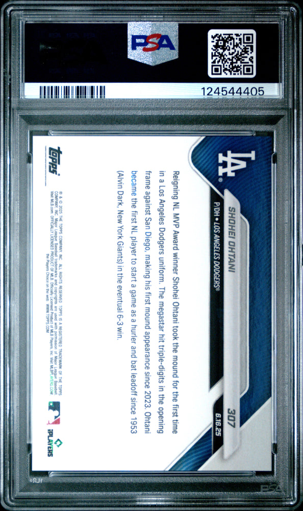 Graded 2025 Topps Now Shohei Ohtani #307 Baseball Card PSA 10 Gem Mint (ONLINE ORDER ONLY)