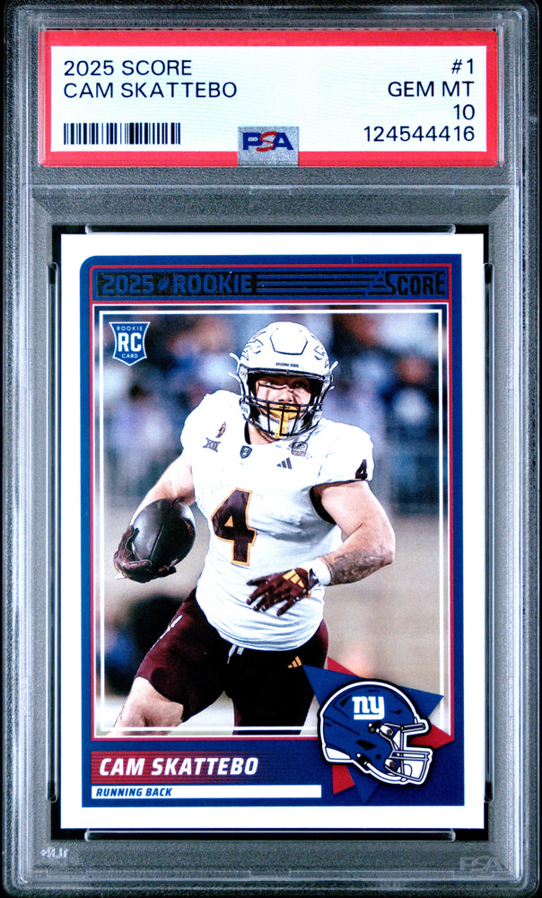 Graded 2025 Panini Score Cam Skattebo #1 Rookie RC Football Card PSA 10 Gem Mint (ONLINE ORDER ONLY)