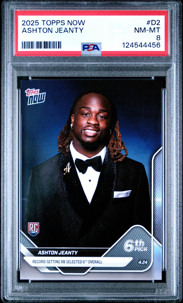 Graded 2025 Topps Now Ashton Jeanty #D2 Rookie RC Football Card PSA 8 Near Mint (ONLINE ORDER ONLY)