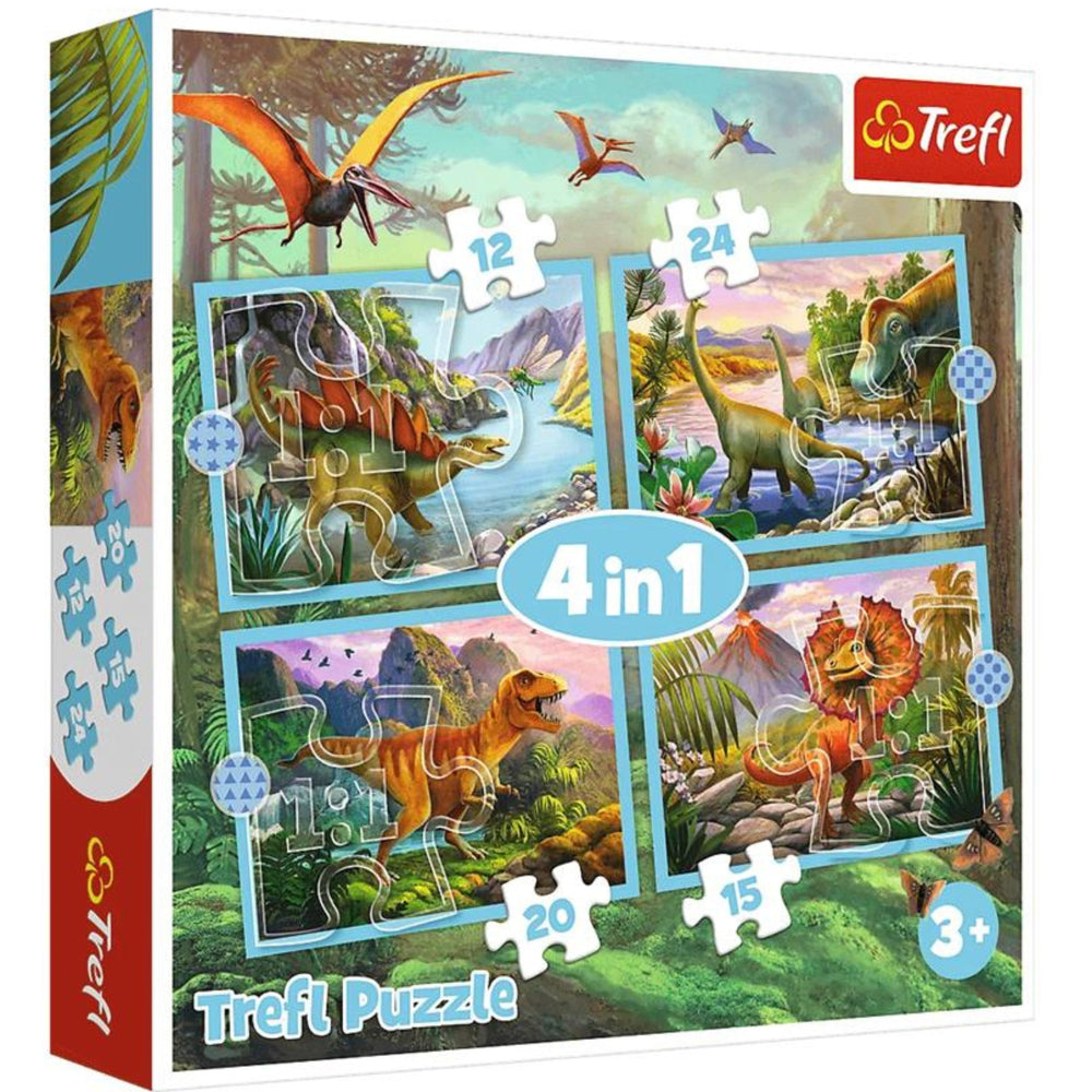 Trefl Preschool 4 in 1 Puzzle - Unique Dinosaurs (ONLINE ORDER ONLY)