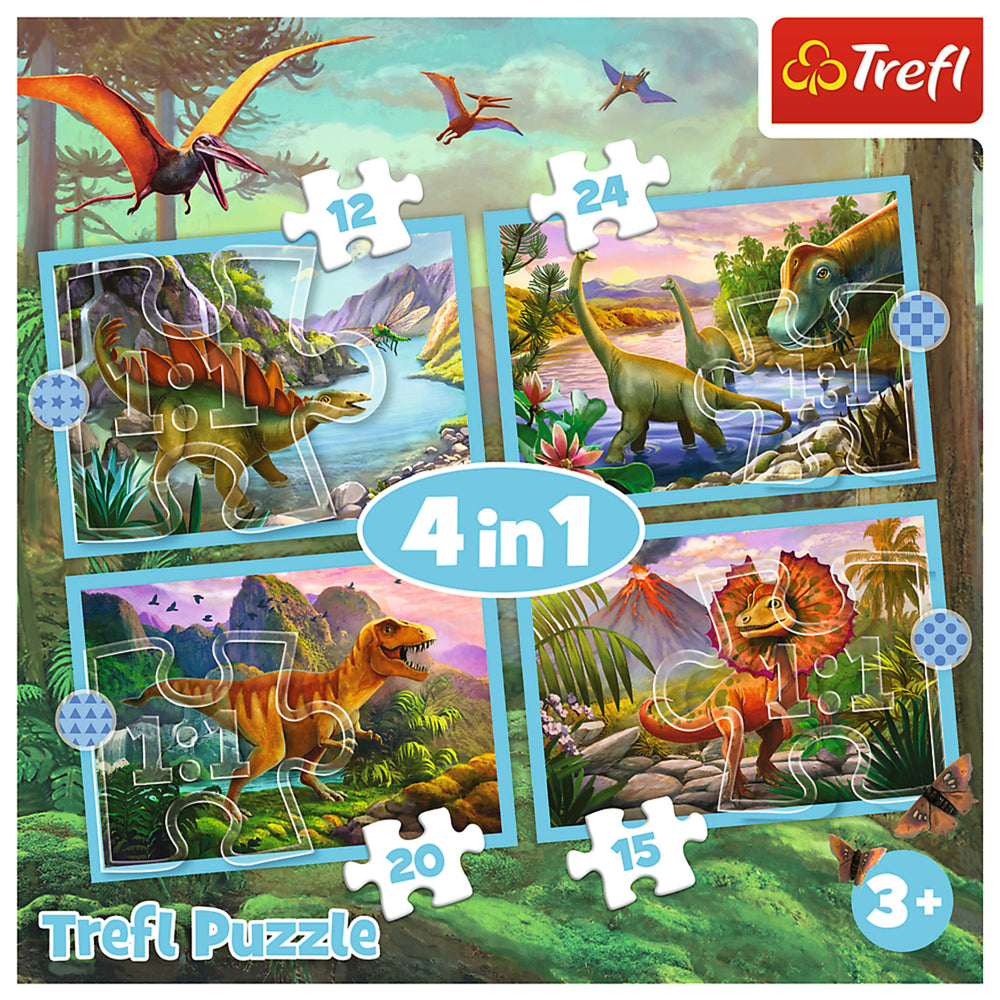 Trefl Preschool 4 in 1 Puzzle - Unique Dinosaurs (ONLINE ORDER ONLY)