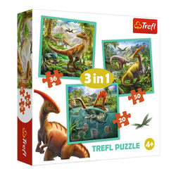 Trefl Preschool 3 in 1 Puzzle - The Extraordinary World of Dinosaurs (ONLINE ORDER ONLY)