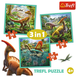 Trefl Preschool 3 in 1 Puzzle - The Extraordinary World of Dinosaurs (ONLINE ORDER ONLY)
